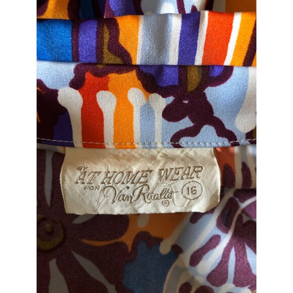 Casual Orange and Blue Maxi Dress with Notched Collar - Picture 6 of 8